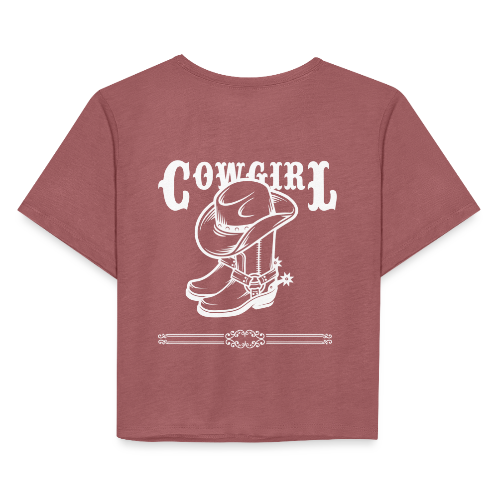 Women's Cropped T-Shirt - mauve