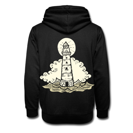 Lighthouse Shawl Collar Hoodie - black